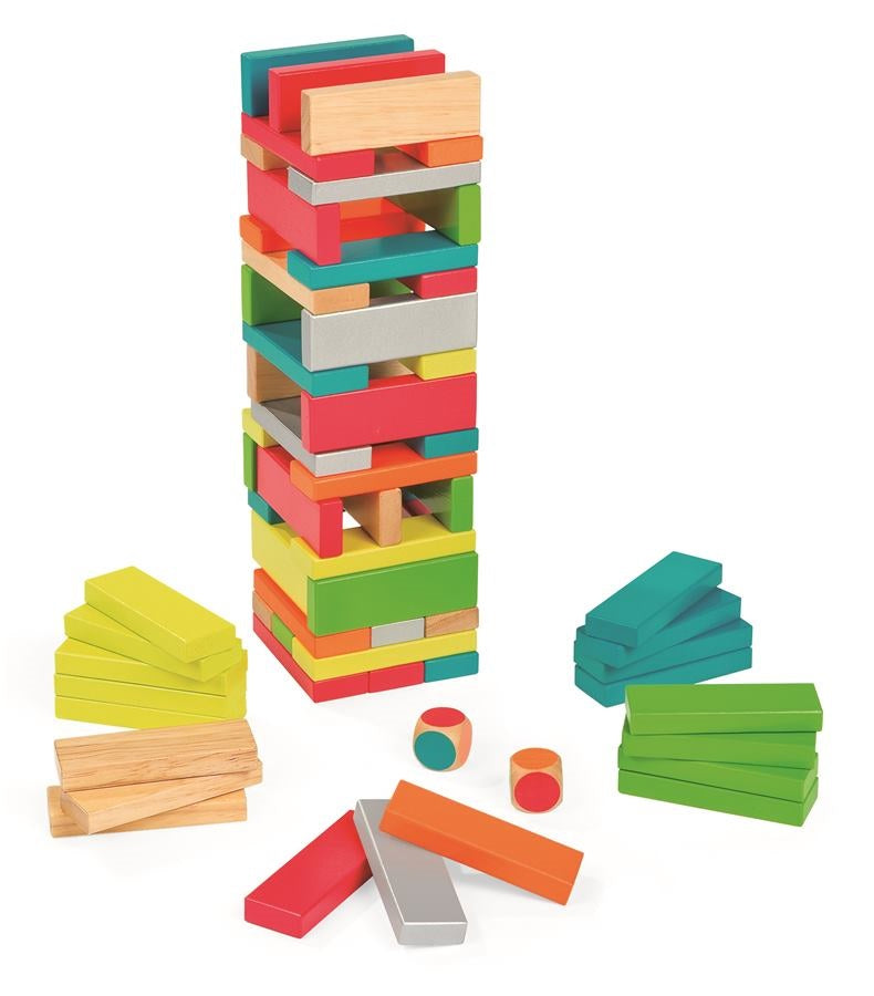 Spiel – Holz-Turm mit Farben Equilibloc