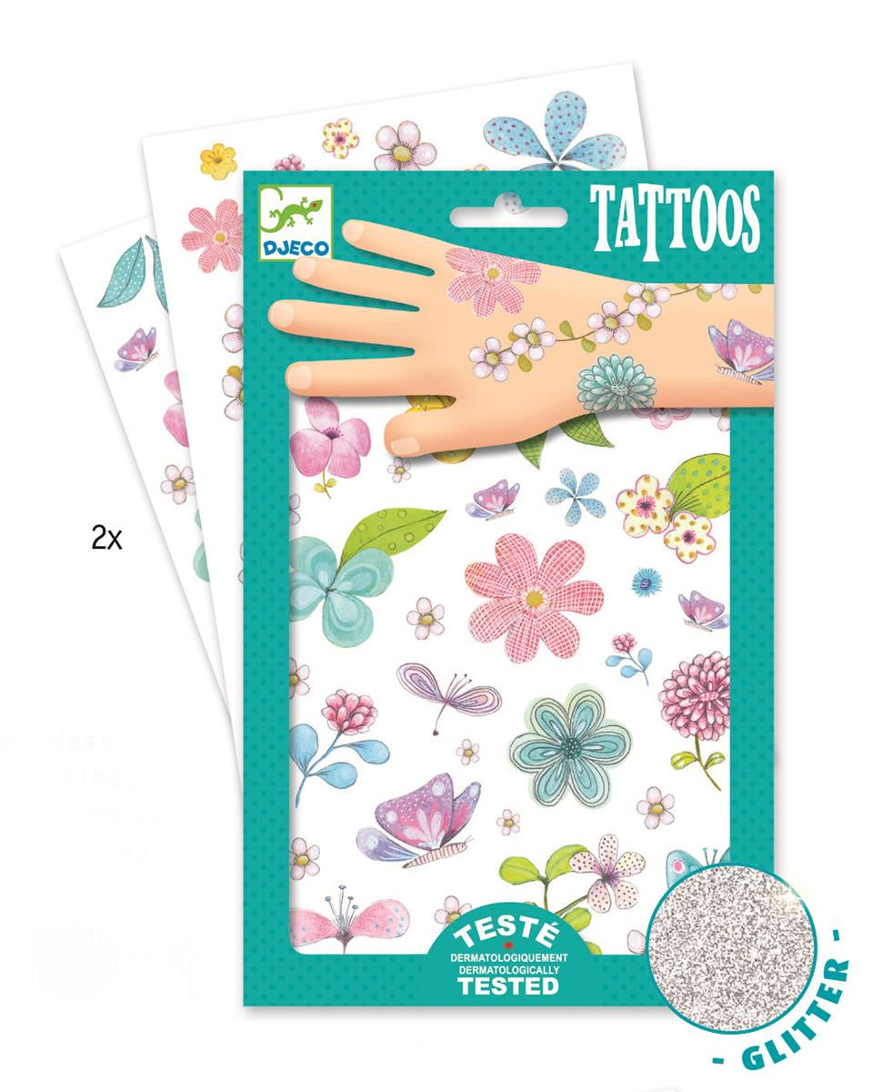 Glitzertattoos – Blumen