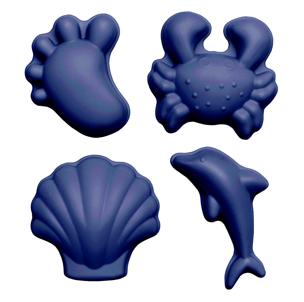 Silikon-Sandförmchen, 4 Stück – Dunkelblau - Tublu.de