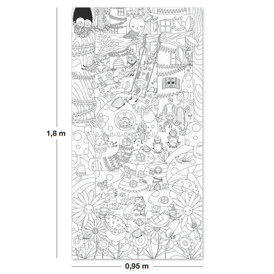 Riesiges Poster, Sticker zum Ausmalen – Zauberwald