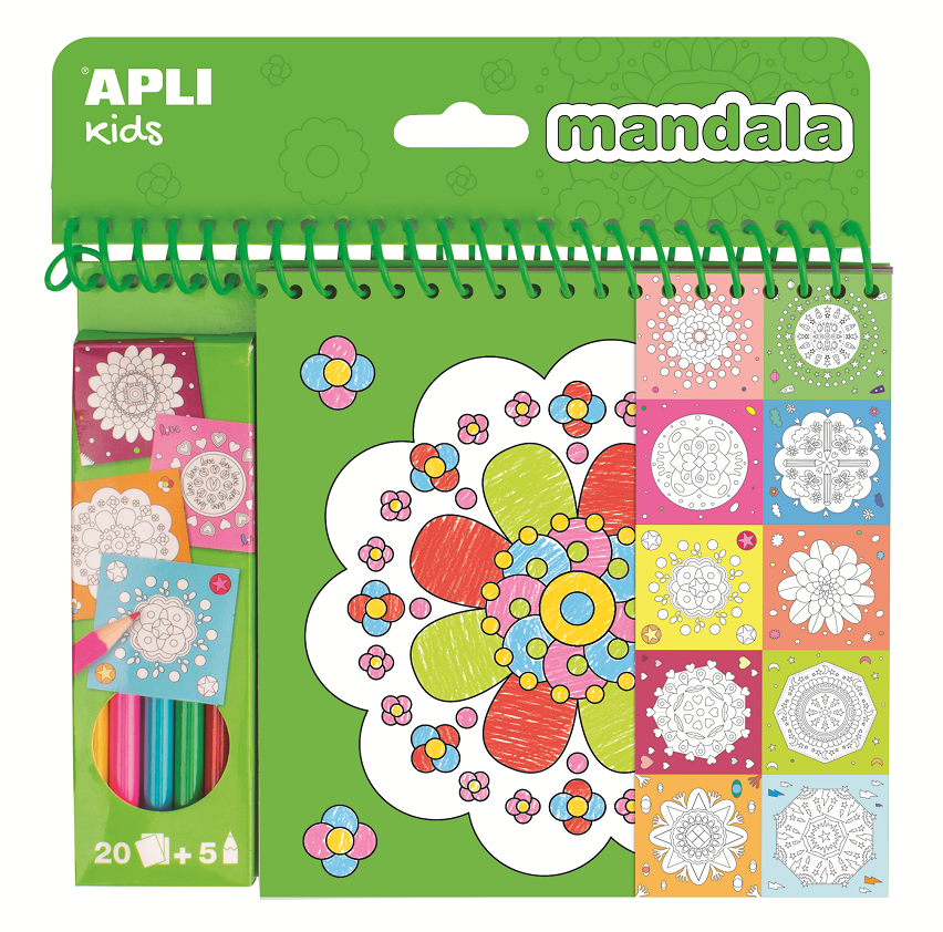 Malbuch mit Buntstiften – Mandala