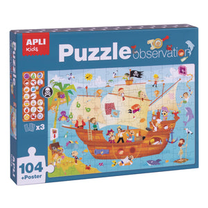 Beobachtungspuzzle – Piratenschiff 104 Teile 5+