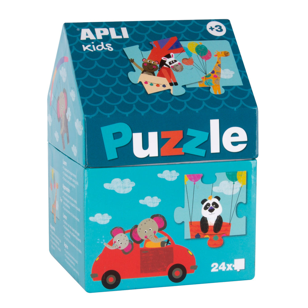 Puzzle in einem Kartonhaus – Safari 3+