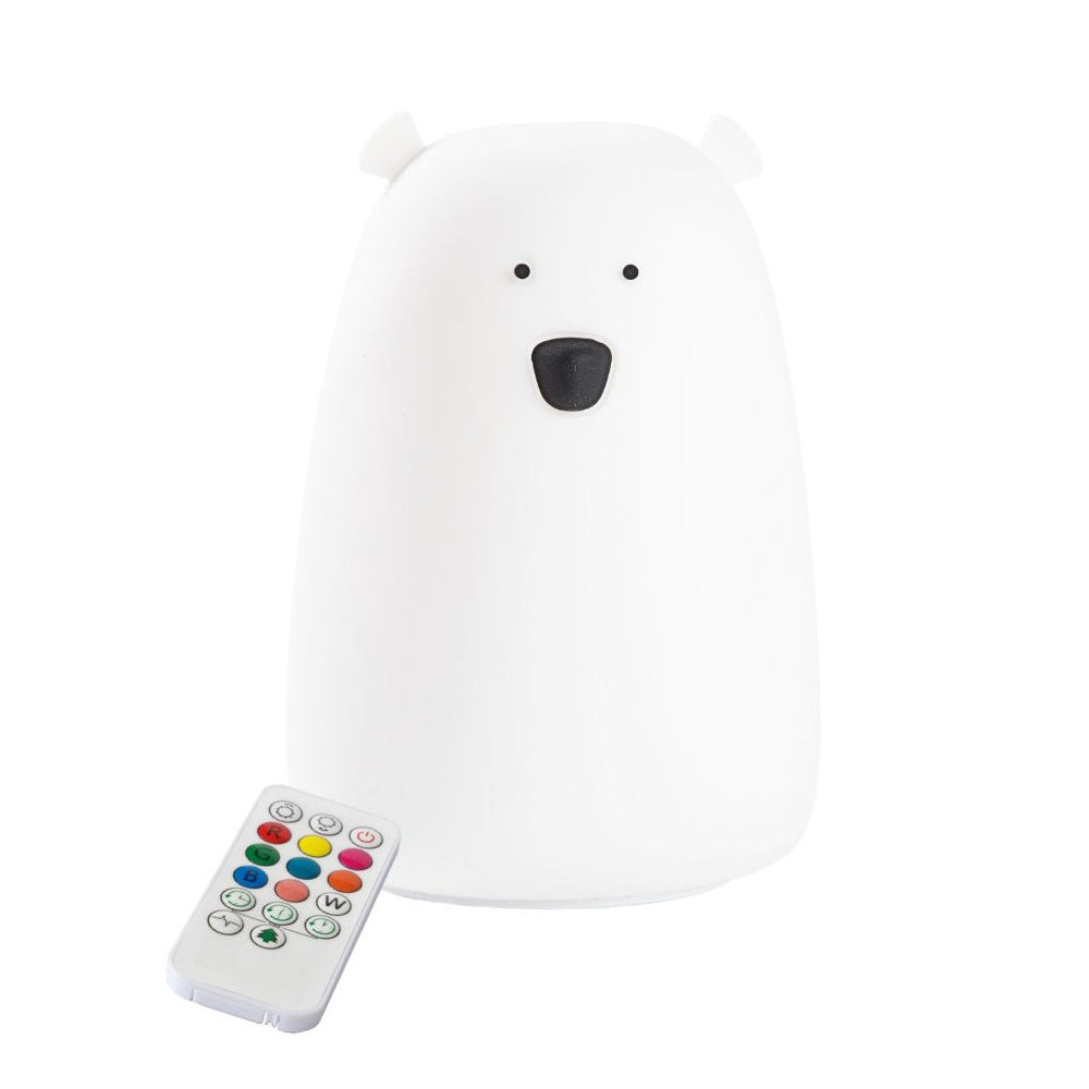 Große Bärenlampe – weiß mit Fernbedienung