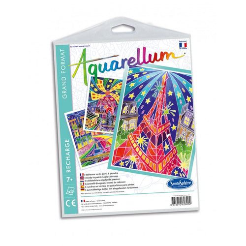 Aquarellum Set – „Paris bei Nacht” Malvorlagen