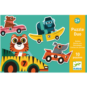 Puzzle Duo Djeco dla najmłodszych - Wyścigówki - Tublu.de