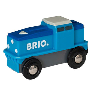 Cargo-Lokomotive mit BatteriebetriebHolz-Ladegerät