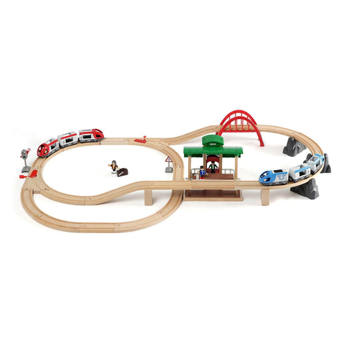 Eisenbahnset mit Bahnhof