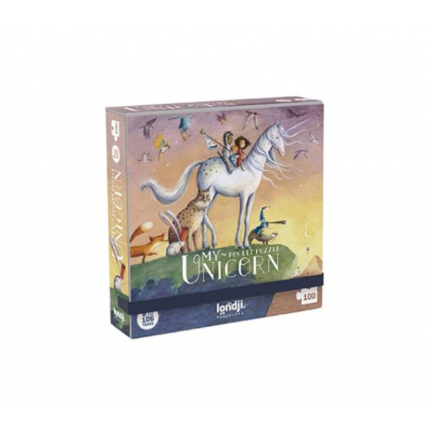 Taschenpuzzle für Kinder, 100 Teile – Mein Einhorn