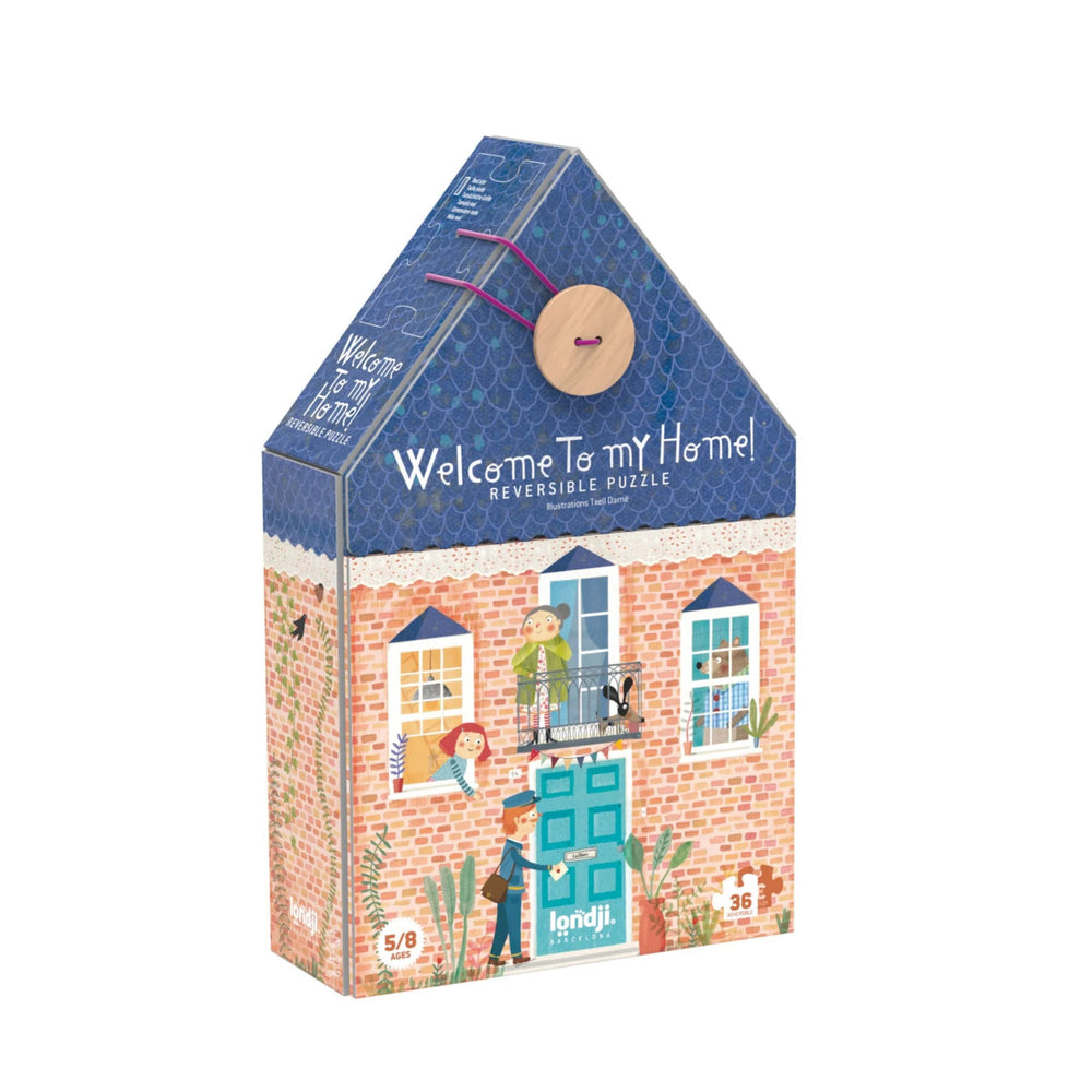 Doppelseitiges Puzzle für Kinder – Willkommen in meinem Zuhause
