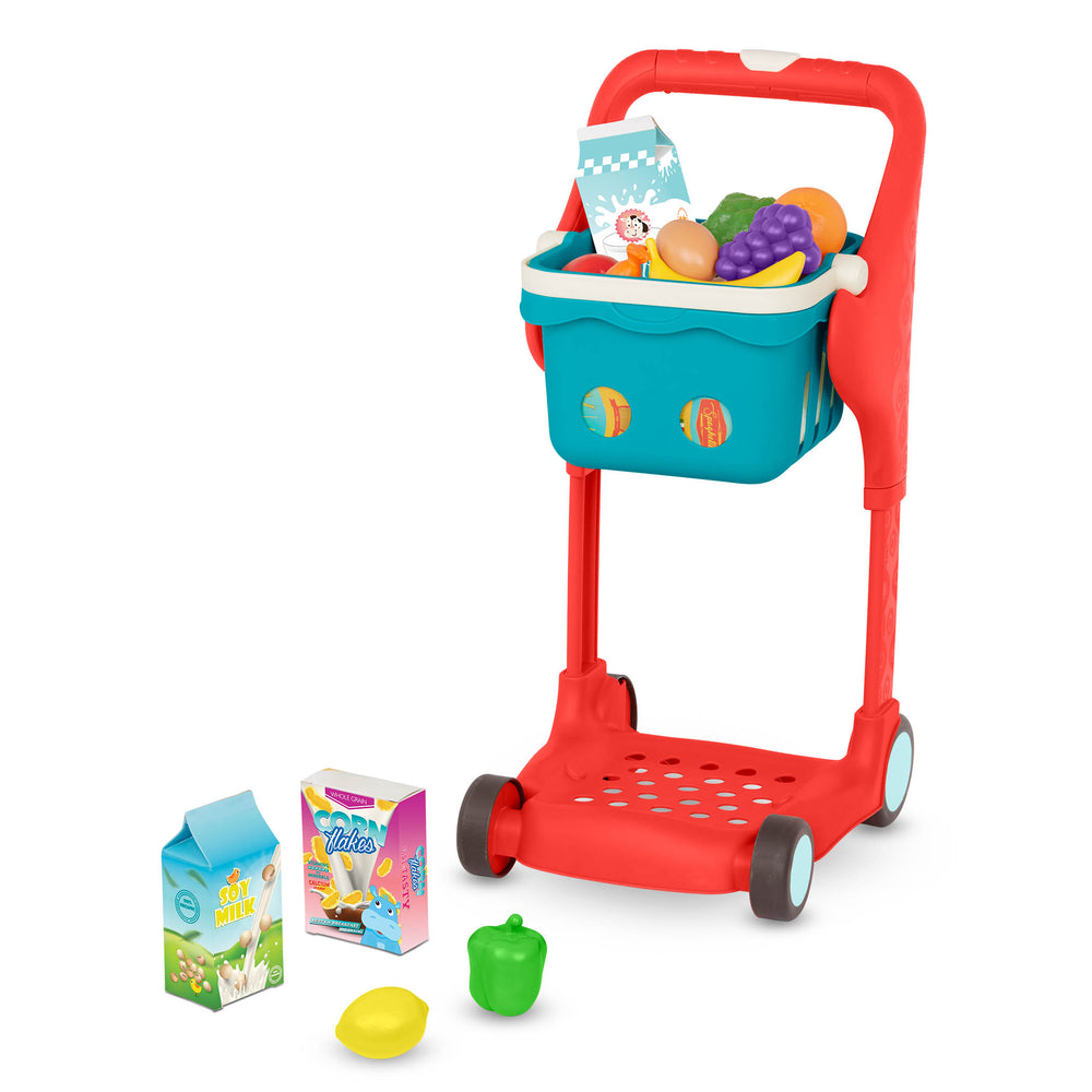 Musikalischer Einkaufswagen mit Korb und Zubehör – Shop & Glow
