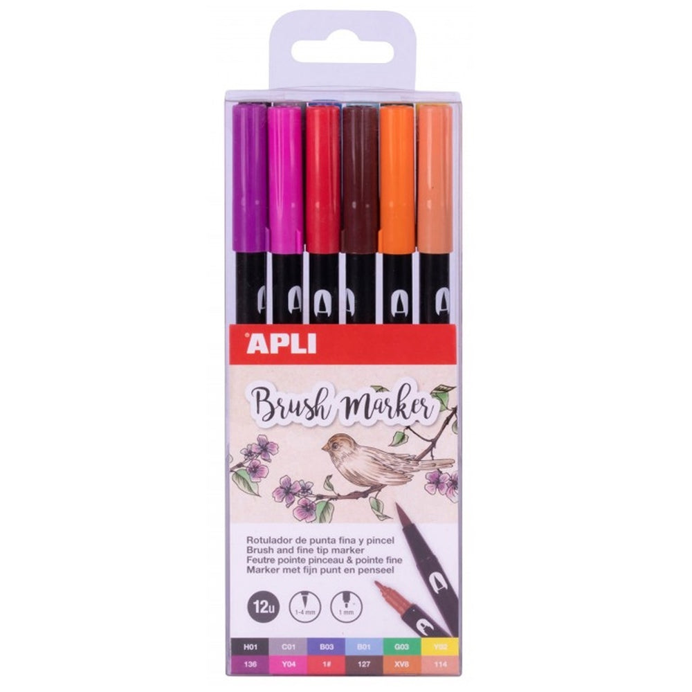 Doppelseitige Marker Brush Marker – 12 Farben