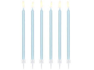 Geburtstagskerzen, glatt, 14 cm – hellblau