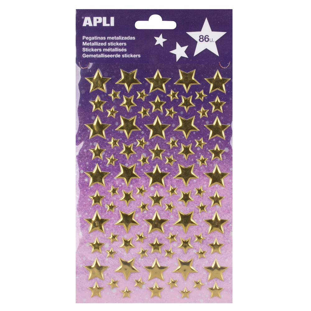 Metallic-Aufkleber – Goldene Sterne
