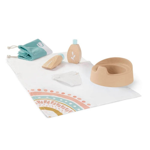 Holz-Set zur Pflege von Puppen
