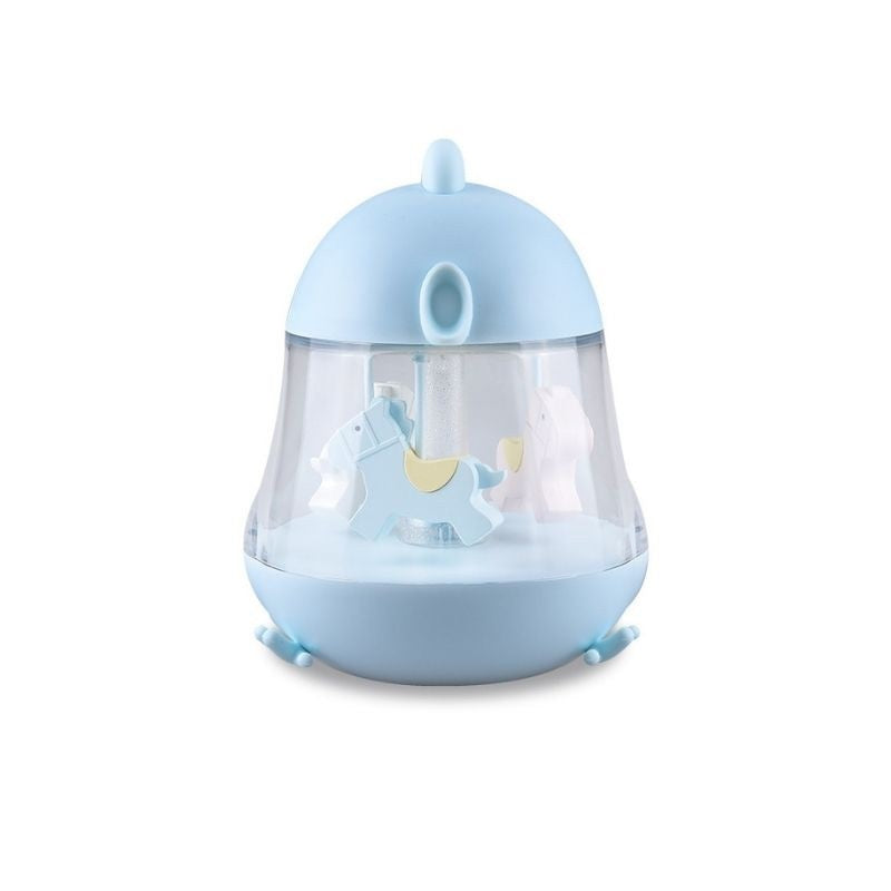 Musik-Nachtlampe – Blauer Küken mit Karussell