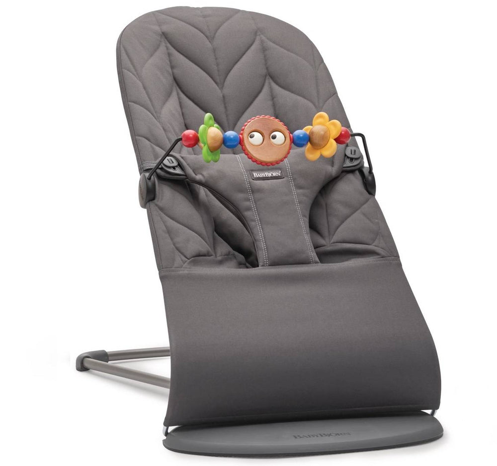 Babywippe BLISS COTTON Petal Quilt – Anthrazit + Spielzeug BALANCE Googly Eyes