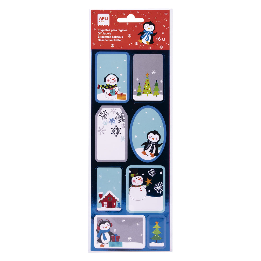 Weihnachtsetiketten – Pinguin