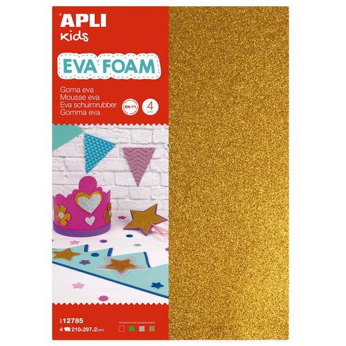 EVA-Schaumstoff in A4-Bögen – BROKAT SL, GD, RD, GR  4 Stück