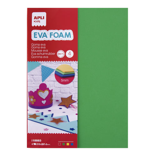 EVA-Schaumstoff in A4-Bögen, 5 mm – 4 Stück