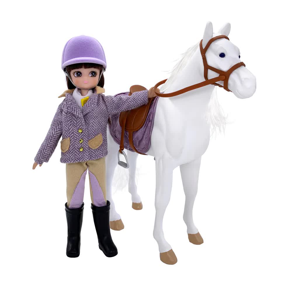 Puppe – Jockey mit Pferd