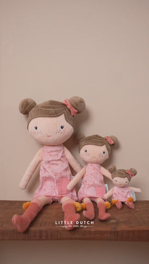 Stoffpuppe Rosa 35 cm – Kuschelpuppe aus der Little Pink Flowers Kollektion