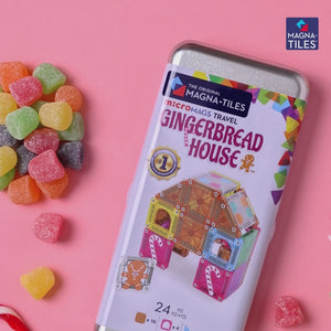 Magnetische Bausteine - microMAGS- Gingerbread House Travel, 24-teilig