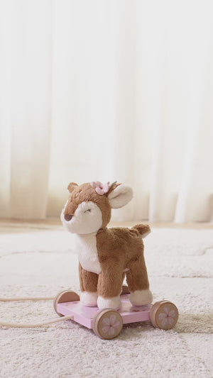 Ziehspielzeug Rehkitz mit Holzwagen – Fairy Garden