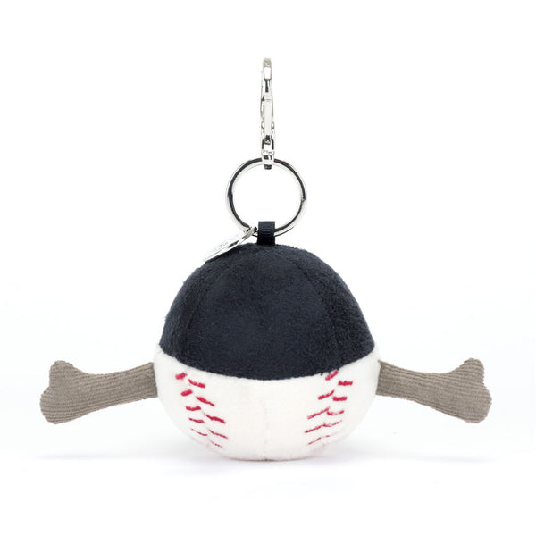 Jellycat Schlüsselanhänger – Baseball 12 cm aus weichem Plüsch mit Metallring und Karabiner