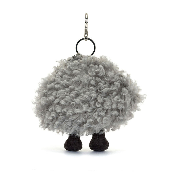 Jellycat Schlüsselanhänger – Gewitterwolke 13 cm Plüsch Anhänger mit weichem grauen Fell