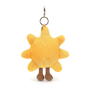 Jellycat Plüsch Schlüsselanhänger – Lächelnde Sonne 20 cm in Gelb mit braunen Beinen