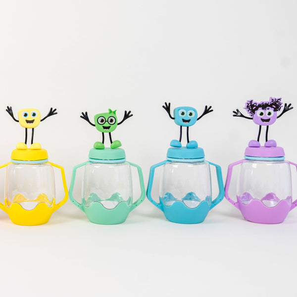 Glo Pals Zabawka progresywna mit Sensorik-Glas zum Befüllen mit Wasser – violett und weiteren farbigen Varianten