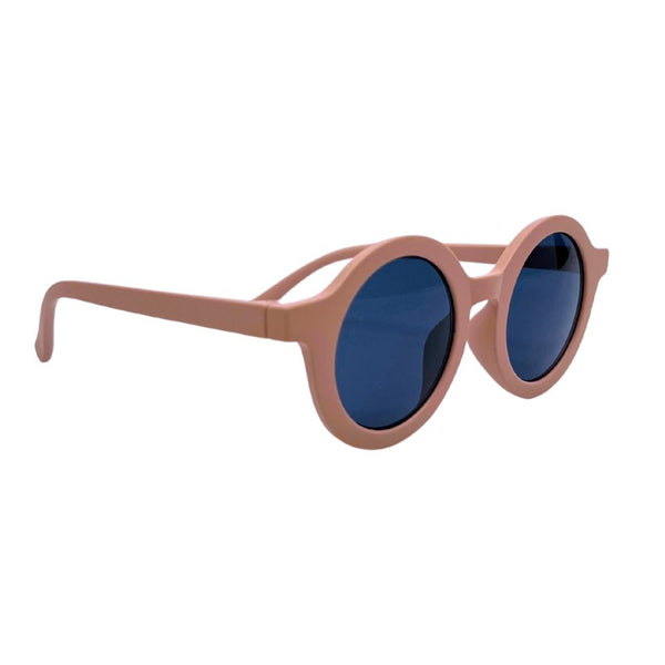 FOLLOW the duck Sonnenbrille Craspedia – Blush Rose 3–8 Jahre in Rosa mit runden blauen Gläsern