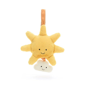 Jellycat Spieluhr – Sonne mit Wolke - Gelb aus weichem Plüsch zum Aufhängen im Kinderzimmer