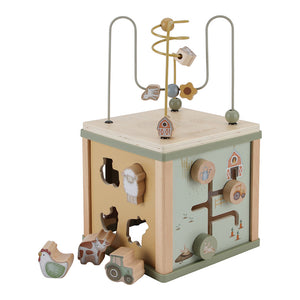 Little Dutch edukative Kostka mit Formen, Figuren und einem lustigen Spiralspiel für Kleinkinder