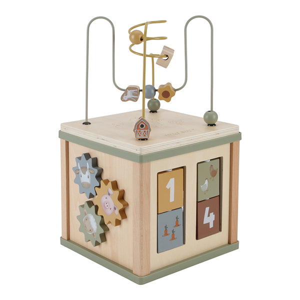 Little Dutch edukative Holzspielzeug-Kostka mit bunten Formen und einer Lernspirale für Kleinkinder