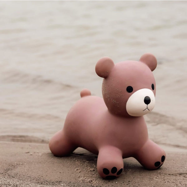 Springer Bär Skoczek von Find that Hippo in Braun auf Sand am Wasserufer