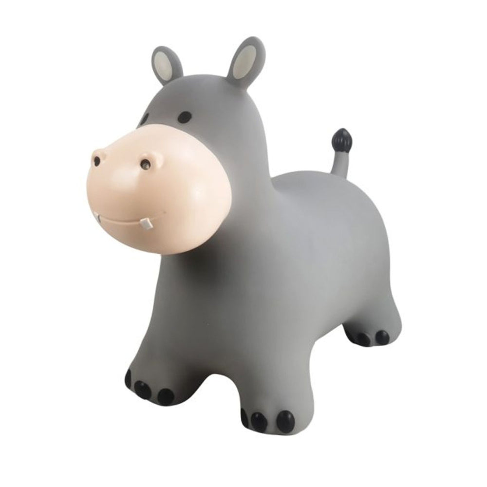 Springer Nilpferd Skoczek von Find that Hippo in Grau mit freundlichem Gesicht und robustem Design