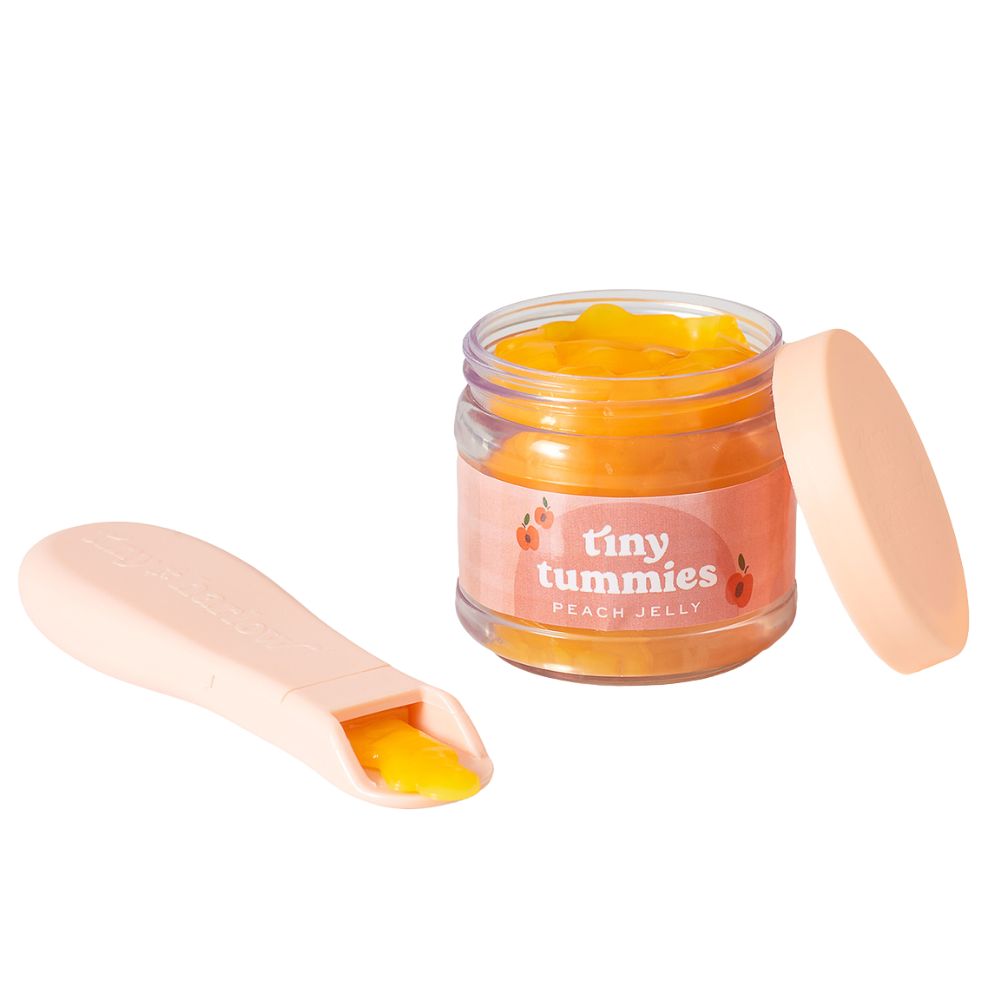 Tiny Harlow Puppen Füttern Lernspielzeug mit Pfirsichgel und praktischem Löffel im Set