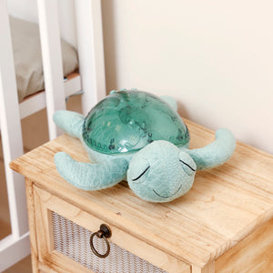 Tranquil Turtle Spieluhr Projektor in Türkis mit weichem Gehäuse für beruhigende Atmosphäre im Kinderzimmer